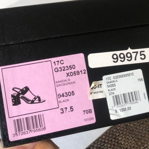 Chanel Black Star-Studded Pearl embellished grosgrain T-Strap Heels sandals MK - Picture 11 of 11